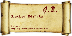 Glauber Márta névjegykártya